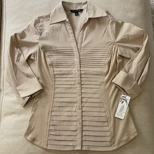 Zac & Rachel Tan Button Down - Size S - NWT